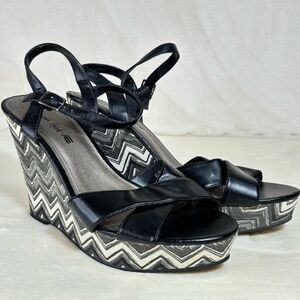 American Eagle AE 4.5" Zigzag Wedge Sandals Vtg 90s Size 11